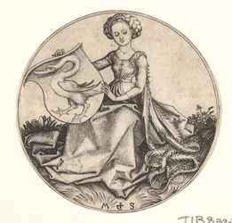 Shield with Swan Held by Woman, n. 1435-1491.