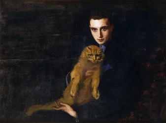 Muotokuva Ertestä Mishan kanssa, n. 1915 (öljy kankaalle)