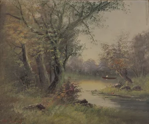 River Scene (öljy kankaalle)