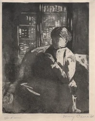 Neulominen kirjastossa, n. 1881.