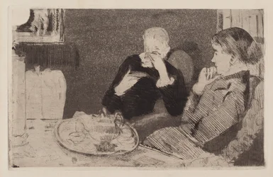 Lydia ja hänen äitinsä Teassa, 1882.