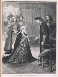 Lady Catherine Gordon Henrik VII:n edessä, 1497