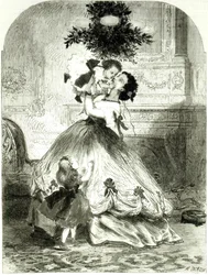 "Under the Mistletoe" Illustrated London Newsille, 1865 (kaiverrus)