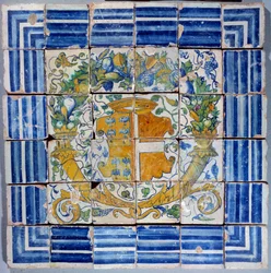Jalkakäytävä Madeleine de Savoien käsivarsilla. Masseot Abaquesnen fajanssi (tunnettu vuosina 1526-1564) 1500-luvun Enouen. Kansallinen renessanssimuseo