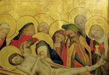 Hautaus, paneeli St. Thomasin alttarista Hampurin Pyhän Johanneksen kirkosta, alkoi vuonna 1424 (tempera ja öljy paneelille) (yksityiskohta 144552)