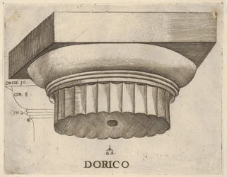 Doric pääoma mitoineen, n. 1537.