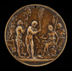 Allegorinen kohtaus - Uhri Dianalle, 1400-luvun toinen puoli.