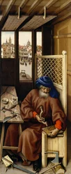 Marian ilmestys-triptyykki (Meroden alttaritaulu), noin 1427-32 (öljy tammelle).