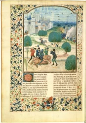 MS Fr 87 Miniatyyri Englannin kronikan II osasta kirjoittanut Jean de Wavrin, Lord of Forestel (d.c.1475) (vellum)