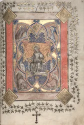Gothan messali: Fol. 64r, Kristus Majesteetissa, n. 1375.
