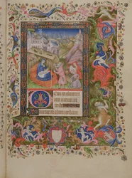 Lisää 29433 f.56 Syntymä, Tuntikirjasta, n.1407 (vellum) (katso myös 16338 & 16339)