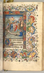 Kaarle Aatelisen, Navarran kuninkaan tunnit 1361-1425: fol. 179r, Kristus ristille naulattuna, n. 1