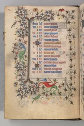 Kaarle Aatelisen, Navarran kuninkaan tunnit 1361-1425: fol. 1v, tammikuu, c. 1405.
