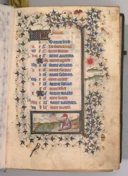 Kaarle Aatelisen, Navarran kuninkaan tunnit 1361-1425: fol. 2r, helmikuu, c. 1405.