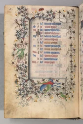 Kaarle Aatelisen, Navarran kuninkaan tunnit 1361-1425: fol. 2v, helmikuu, c. 1405.