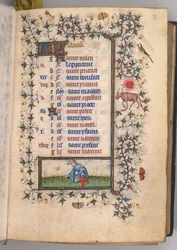 Kaarle Aatelisen, Navarran kuninkaan tunnit 1361-1425: fol. 4r, huhtikuu, c. 1405.