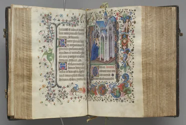 Kaarle Aatelisen, Navarran kuninkaan tunnit 1361-1425: fol. 82v, teksti, c. 1405.
