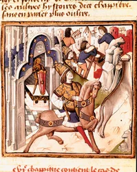 Cadmos, Theban kaupungin perustaja muinaisessa Kreikassa Naisten mestarin mestarin pienoismalli (1400-luku) Giovanni Boccaccion (Jean Boccaccio) (1313-1375) käsikirjoituksesta "" Des hommes illustres"". 15-luvulla. Carpe