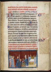 Cotton Tiberius B. VIII f.57r Kuningas vastaanottaa sormuksen, teoksesta ”Ranskan kuninkaan Kaarle V:n kruunajaiskirja”