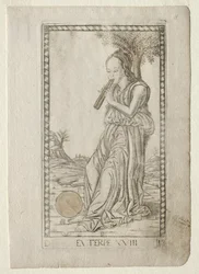 Euterpe-musiikkia, lyriikkaa Tarocchi-sarjasta D..., ennen vuotta 1467.