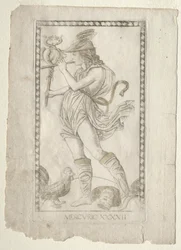 Merkurius Tarocchista, sarja A: Firmaments of the Universe, #42, ennen vuotta 1467.