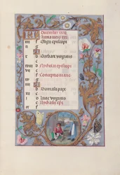 Espanjan kuningattaren Isabella katolisen tunteja:  Fol. 13r, joulukuu
