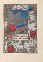 Espanjan kuningattaren Isabella katolisen tunteja:  Fol. 57r, Agonia puutarhassa