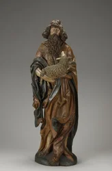 Johannes Kastaja, n. 1515 (osittain monivärinen kalkkipuu)