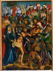 Kristus naulittuna ristille (tempera pähkinäpuulle)