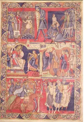 Kohtauksia Samuelin, Saulin ja Davidin elämästä Winchesterin Raamatusta, 1160-80