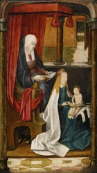 Madonna opettaa lapsen Kristusta lukemaan, 1480