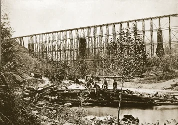 Falling Water Bridge, Nashville ja Chattanooga Railroad, 1861-65