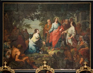 Seurakuntakirkko (Saint Martin Parish Church). maalaus. "Jeesus ja samarialainen nainen". Matthew DeVisch.