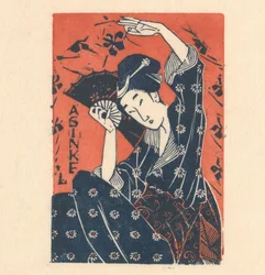 A. Sinkelin mainoskortti japanilaisen naisen kanssa