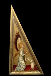 Ilmoituksen enkeli. Matteo Giovanettin (1300-1369) maalaus 1300-luvulta
