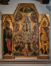 Neitsyt Marian taivaaseen, 1400-luvun alkupuolisko (tempera puulle).