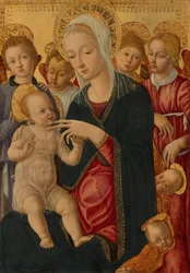 Madonna ja lapsi enkelien ja kerubien kanssa, noin 1460-1465 (tempera poppelipaneelille).