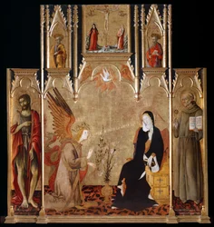 Ilmoitus pyhien Johannes Kastajan ja Bernardino da Sienan kanssa. Ristiinnaulitseminen. Pyhät Pietari ja Paavali vuosina 1455–1464
