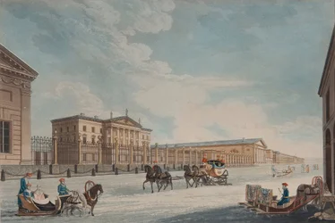 Näkymä Imperial Bankista ja Pietarin kaupoista, 1815