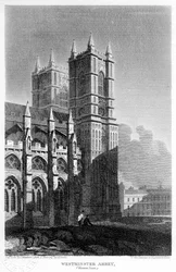 Western Towers, Westminster Abbey, Lontoo, 1815.