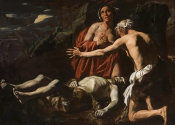 Aadam ja Eeva surevat Abelin kuolemaa 1632-1635.