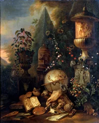 Vanitas. Asetelma maljakon kanssa, 1600-luvun tai 1700-luvun alku