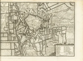 Beleg van Bethune, 1710 Kartta liittoutuneiden piirittämästä Bethunen linnoituksesta Artoisissa (otsikko esineessä)