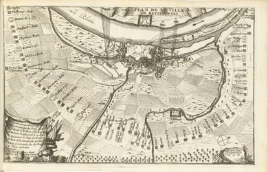 Keizersweerdin piiritys, 1702 Plan de la Ville de Keyserswert (otsikko esineessä)