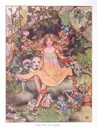 Orvokki keijujen kanssa, kuvitus Lady Anns Fairy Talesista, 1914