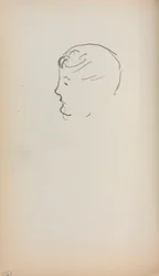 Italialainen luonnoskirja: miehen johtaja profiilisivulla 150, 1898-1899.