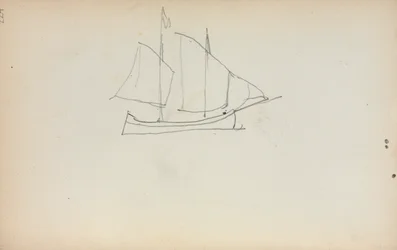 Italialainen luonnoskirja: Purjevene sivu 224, 1898-1899.