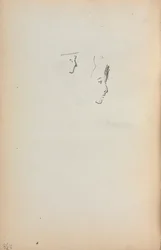 Italialainen luonnoskirja: Kaksi profiilia, sivu 258, 1898-1899.