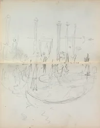 Italian luonnoskirja: Venetian Harbour Näytä sivut 37 & 38, 1898-1899.