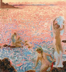 Kylpijöitä iltahämärässä, 1912.
